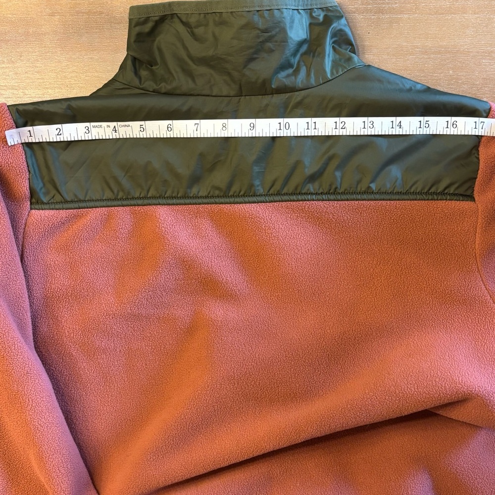 Columbia Women’s Reversible Nylon Fleece Lined Zip-Up Jacket Olive Coral, Sz L - Picture 13 of 16